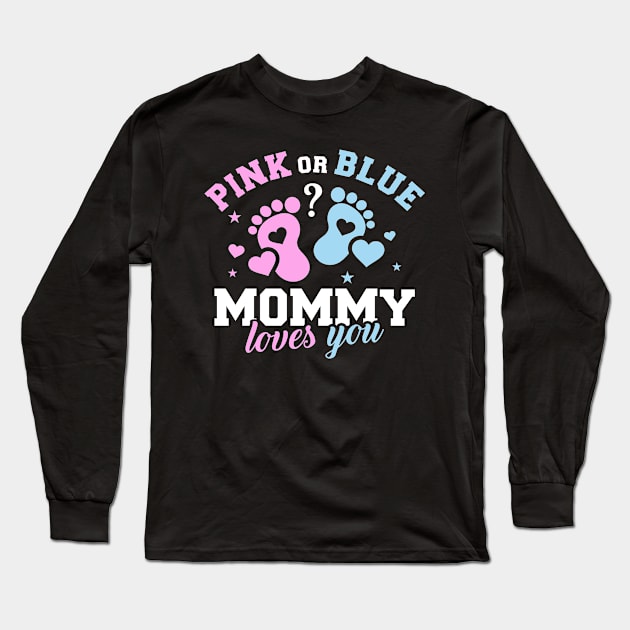 Gender reveal mommy mom Long Sleeve T-Shirt by Designzz